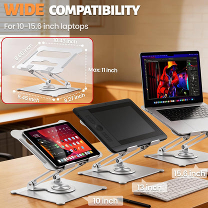 Urmust Laptop Notebook Stand Holder Adjustable Laptop Stand Portable Computer Riser Compatible with MacBook Air Pro HP Dell XPS Lenovo All Laptops 10-15.6"(Rose Gold)