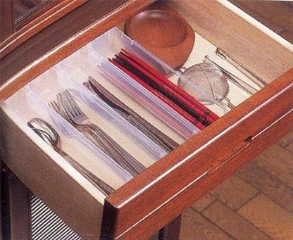 JapanBargain, Japanese Drawer Organizers Set of 3, Utensil Tray for Fork Spoon Chopstick Knife, Silverware Organizer, Tool Tray, Cosmetic and Stationery Organizer, Made in Japan