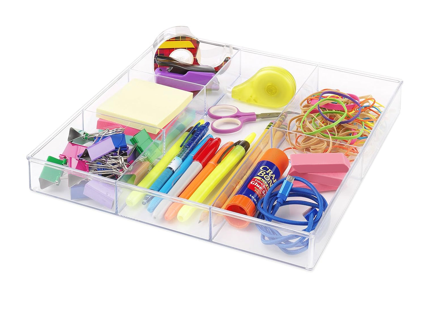 Whitmor Clear-Set Includes 6 Individual Pieces Modular Drawer Organizers, Set of 6