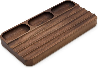 MUUJEE Wooden Desk Tray Organizer - 7.5 x 3.75 for Work Teacher Dad Wood Tray Work Minimalist Rustic