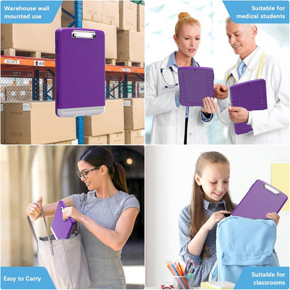 Hongri Clipboard with Storage with Pen Holder, Folder Nursing Clip Board 8.5 x 11 Foilo-Side Opening, High Capacity, Light Weight for Teachers, Classroom. Size 14 x 9.6 x 1.2 in(Pink)