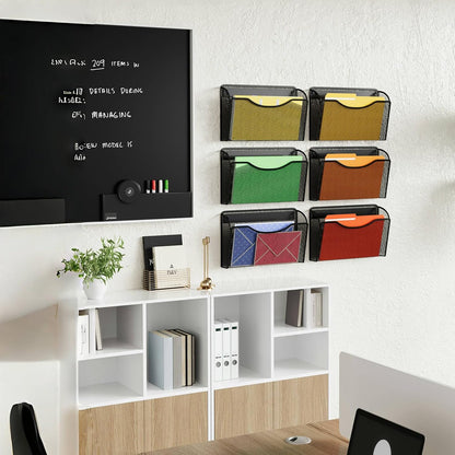 MINDEPOT Wall File Organizer,Hanging Wall Mounted File Folder Binder Holder Mail Organizer for Office,Home and School Supplies