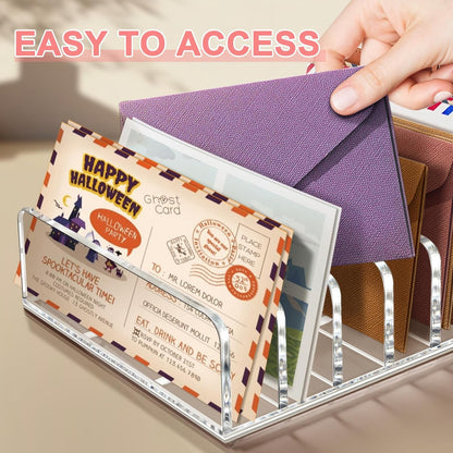 Vowcarol 2 Packs Acrylic Mail Organizer 7 Slots Cash Tray for Desk - 7 Slots File Organizer Clear Desktop Bill Divider Holder, Envelope Holder, Transparent Countertop Mail Holder
