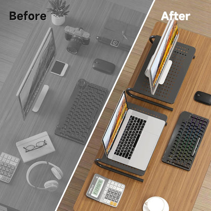 suptek Monitor Stand Riser for Computer,Laptop,Printer, Notebook and All Flat Screen Display with Vented Metal Platform and 4 Inches Height Underneath Storage (MST004)