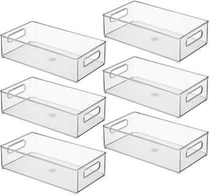 iDesign Stackable Fridge Bin - Storage Bin for Freezer or Pantry, Set of 2, Clear, Made in USA
