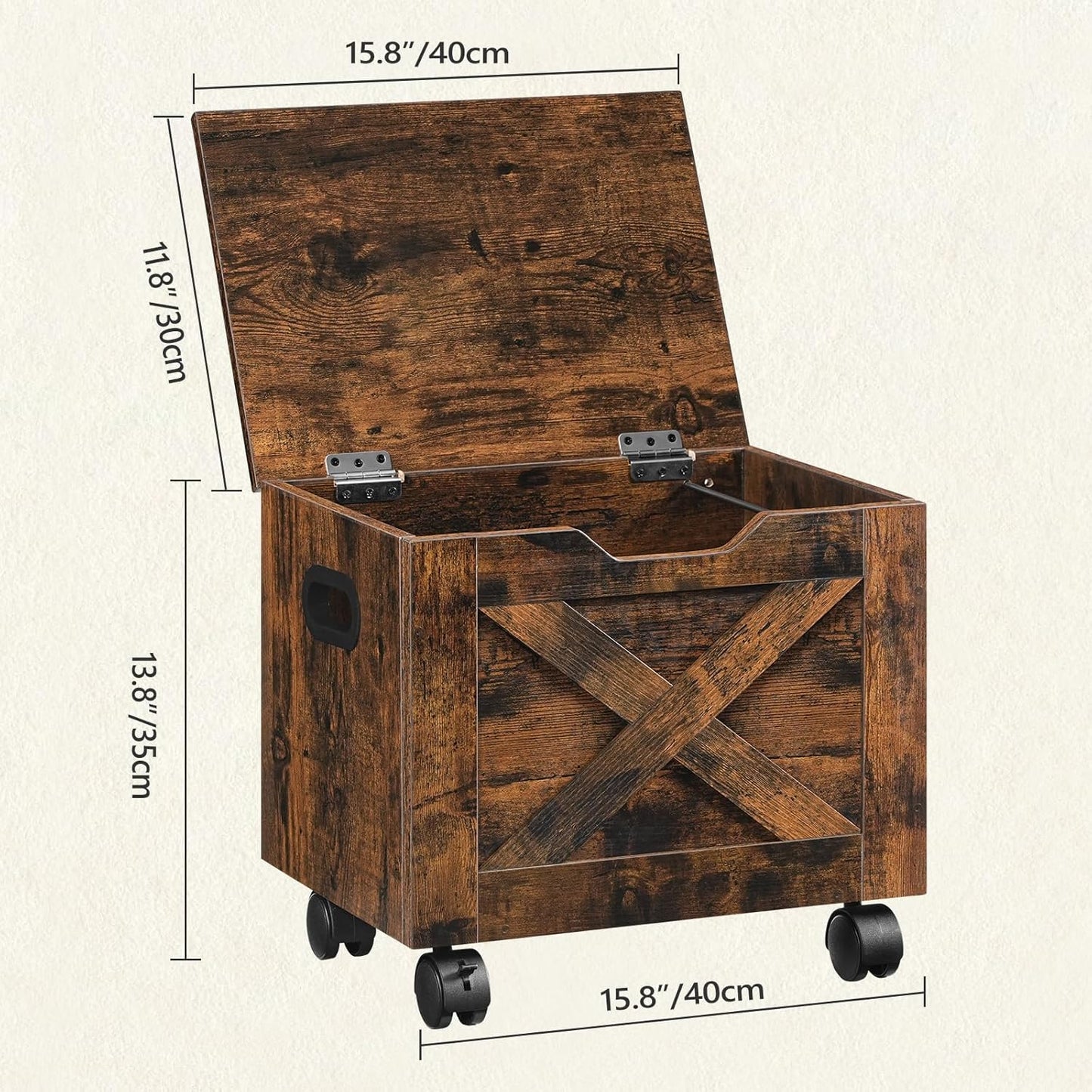 MAHANCRIS Rolling Filing Cabinet, Small File Cabinet Under Desk with Single Drawer, Hanging File Organizer for A4/Letter-Size Documents, Organizer Box, for Home Office, Rustic Brown FCRB4001