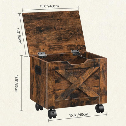 MAHANCRIS Rolling Filing Cabinet, Small File Cabinet Under Desk with Single Drawer, Hanging File Organizer for A4/Letter-Size Documents, Organizer Box, for Home Office, Rustic Brown FCRB4001