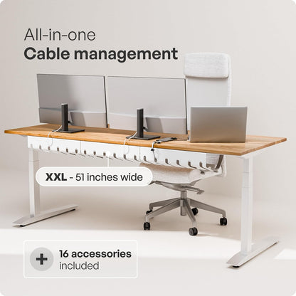 PAMO Cable Management Under Desk for Easy mounting Under-Table I Set of 2 - with 10X Cable Ties I Desk Organizer for Office/Home Office Table Thoughtful Cable Tray Holder