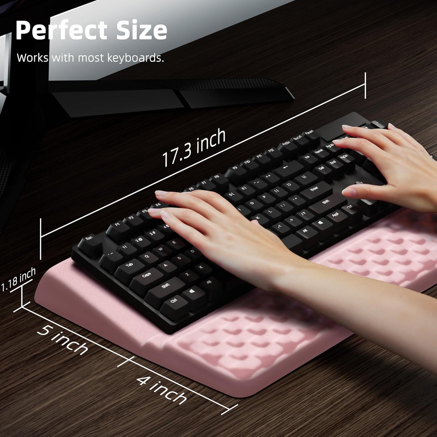 Ospelelf Keyboard Wrist Rest, Comfortable Ergonomic Keyboard Stand Riser Holder for Office Home