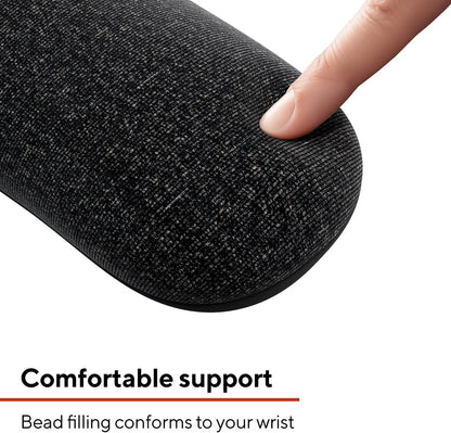 STAPLES Beaded Keyboard Wrist Rest, Ergonomic Non‑Slip Support Cushion for Comfortable Typing, Durable Bead‑Filled Design in Black/Gray