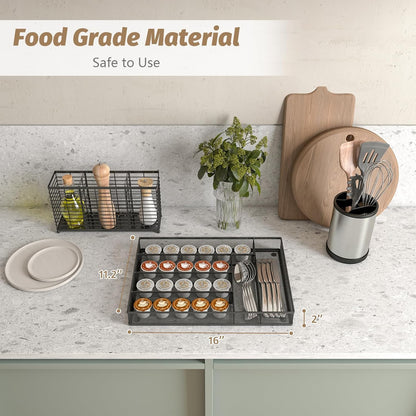Sedegn Silverware Organizer Metal Mesh, Small Drawer Organizer, Utensil Cutlery Tray for kitchen drawers, Flatware Organizer with 5 Compartment, Black(9.3"*12.6")