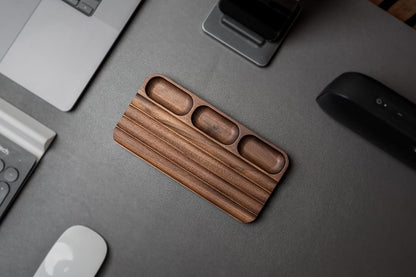 MUUJEE Wooden Desk Tray Organizer - 7.5 x 3.75 for Work Teacher Dad Wood Tray Work Minimalist Rustic
