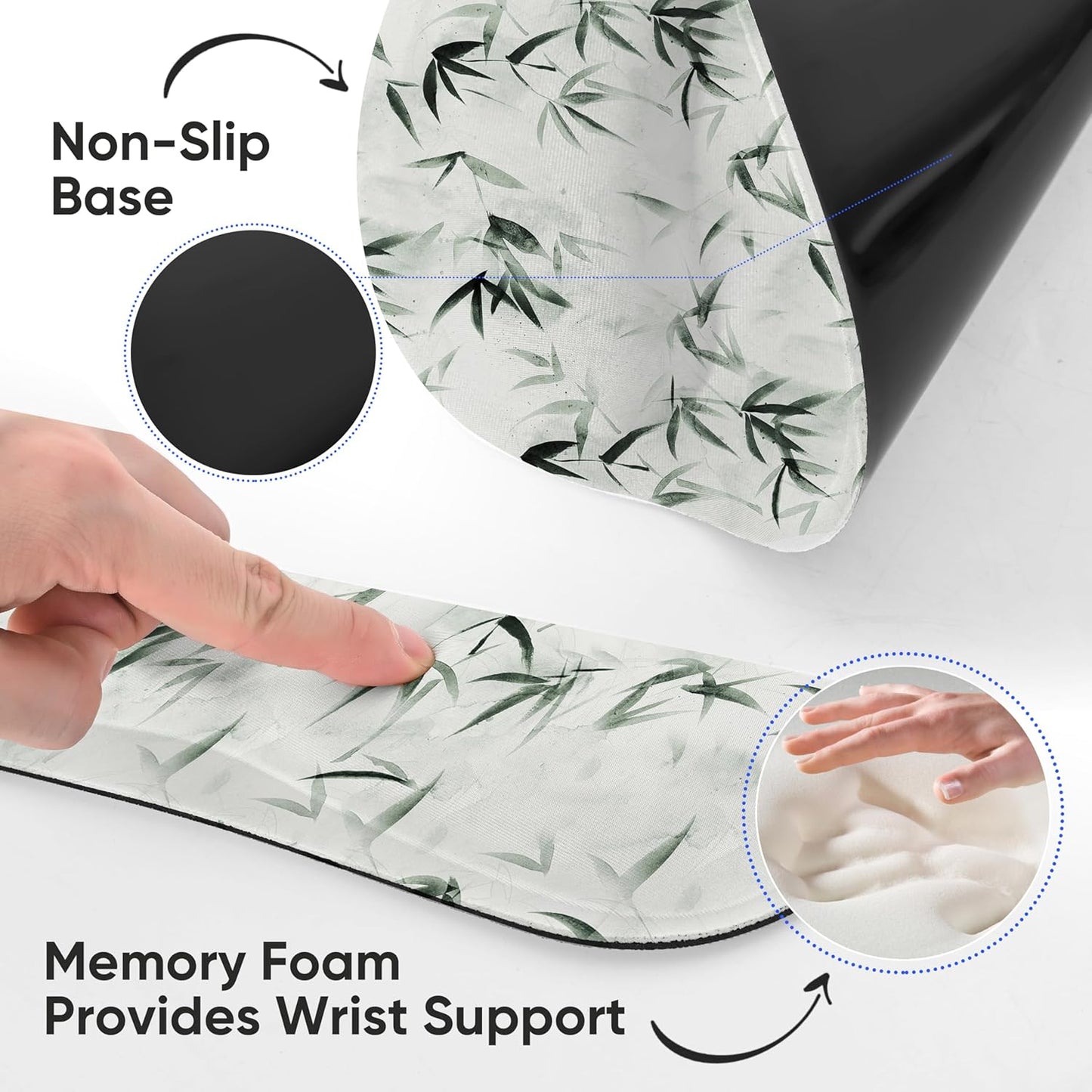 RICHEN Ergonomic PU Leather Keyboard Wrist Rest and Mouse Pad with Wrist Support, Memory Foam Set for Computer/Laptop,Gaming and Office, Comfortable for Easy Typing & Pain Relief (PU Brown)