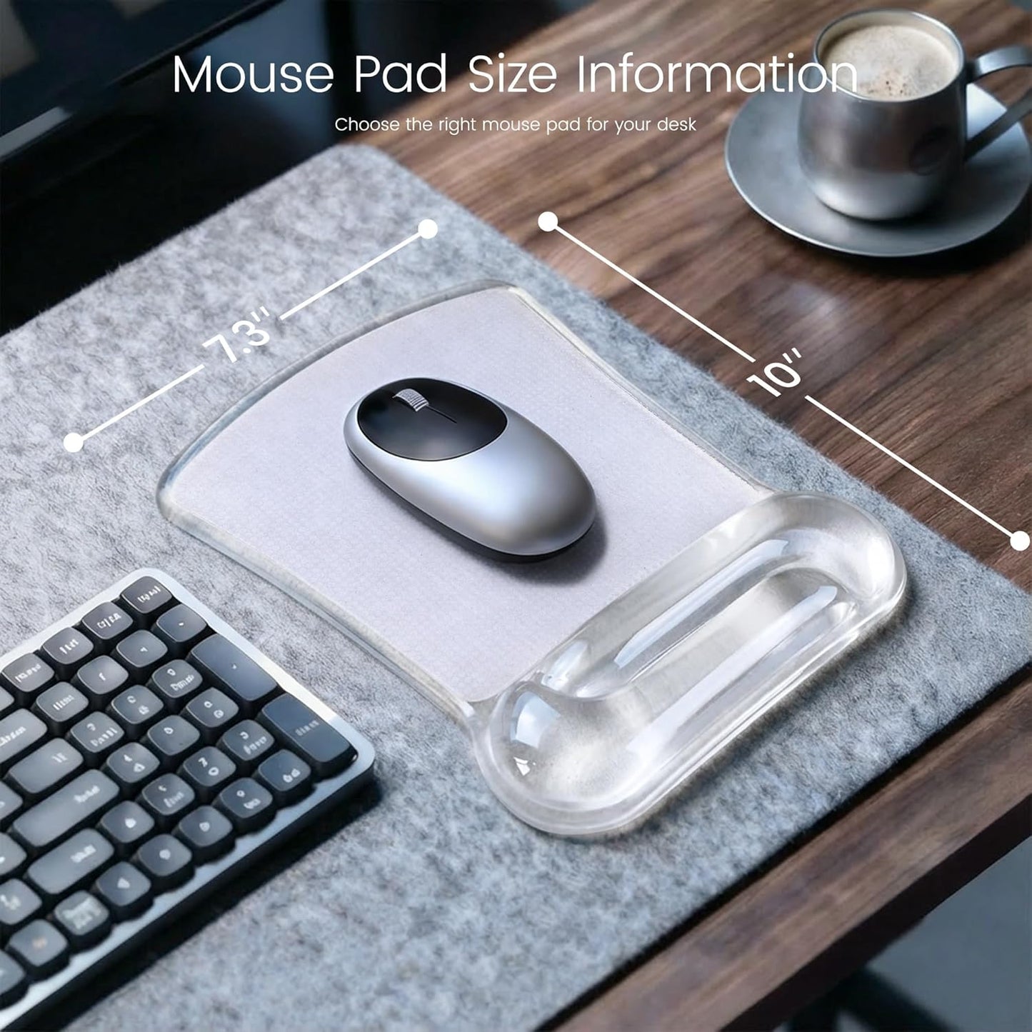 Ospelelf Mouse Pad with Wrist Rest and Ergonomic Gel Keyboard Hand Wrist, Support for Typing Gaming, Relieve Wrist Pain, Cool & Easy to Clean, for Office, Programmer, Home Computer Use, Pink