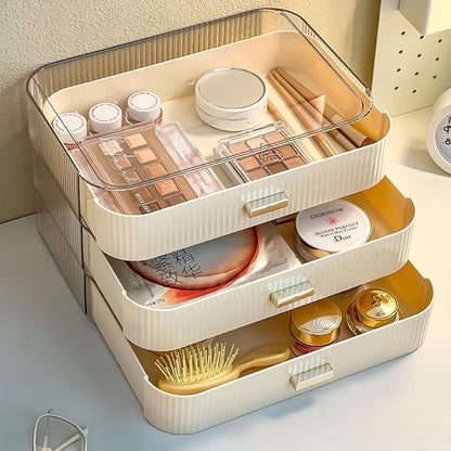 Stackable Cosmetics Organizer Drawers, Bathroom Vanity Makeup Organizers and Storage, Ideal for Desk and Dresser Countertops, Great for Palette, Skincare, Lipsticks, Nail Care. Green