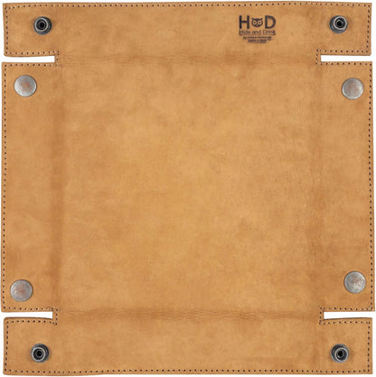 Hide & Drink, Leather Catchall Tray, Easy Access Organizer for Keys, Coins, Change, Jewelry, Watches, Smartphones, Durable, Vintage Style, Handmade :: Bourbon Brown