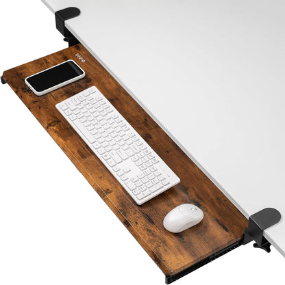 VIVO Large Clamp-on Computer Keyboard and Mouse Under Desk Slider Tray, 27 x 11 inch Pull Out Platform Drawer, White, MOUNT-KB05W
