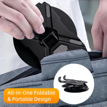 All-Metal Cell Phone Stand 360° Rotatable & Height Adjustable - 25KG Super Load-Bearing, Foldable Desk Stand for Phone, Compatible with iPhone 17/16/15/14, Nintendo Switch, Silver