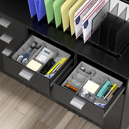 Simple Houseware Drawer Organizer Tray with 9 Adjustable Compartments, Clear
