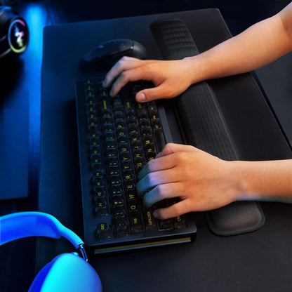 MEKASS Keyboard Wrist Rest, Soft Memory Foam Wrist Support for Keyboard, Keyboard Hand Rest Pad for Wrist Pain Relief, Keyboard Wrist Guard for Long Hours of Work, Gaming, Studying（Classic Black）