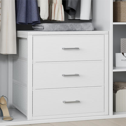 BOLUO Closet Drawers Black Fabric 3 Drawer Small Dresser for Closet Organizers and Storage Bedroom Dorm Modern