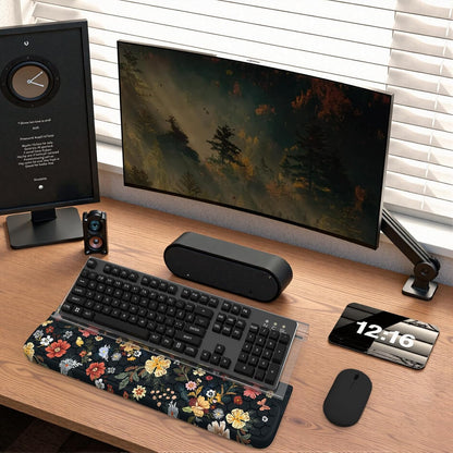 HAOCOO Ergonomic Keyboard Rest Wrist Pad,Comfortable Keyboard Wrist Rest Holder, 3-Level Height Adjustment Acrylic Keyboard Stand, Easy Typing Desk Accessories, Aesthetic Keyboard Riser for Desk