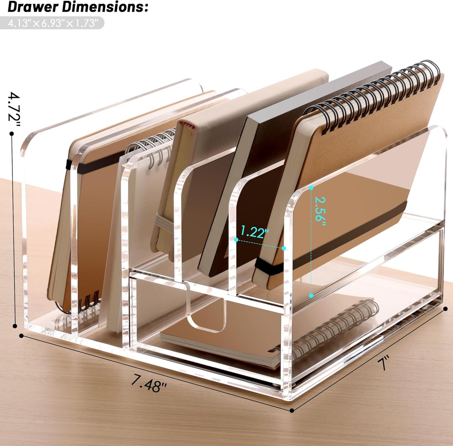 SANRUI 3 Compartments Mail Organizer Letter Holder for Desk ,Vertical Letter Holder,File Sorter Acrylic Desk Organizer Office Supplies,Clear