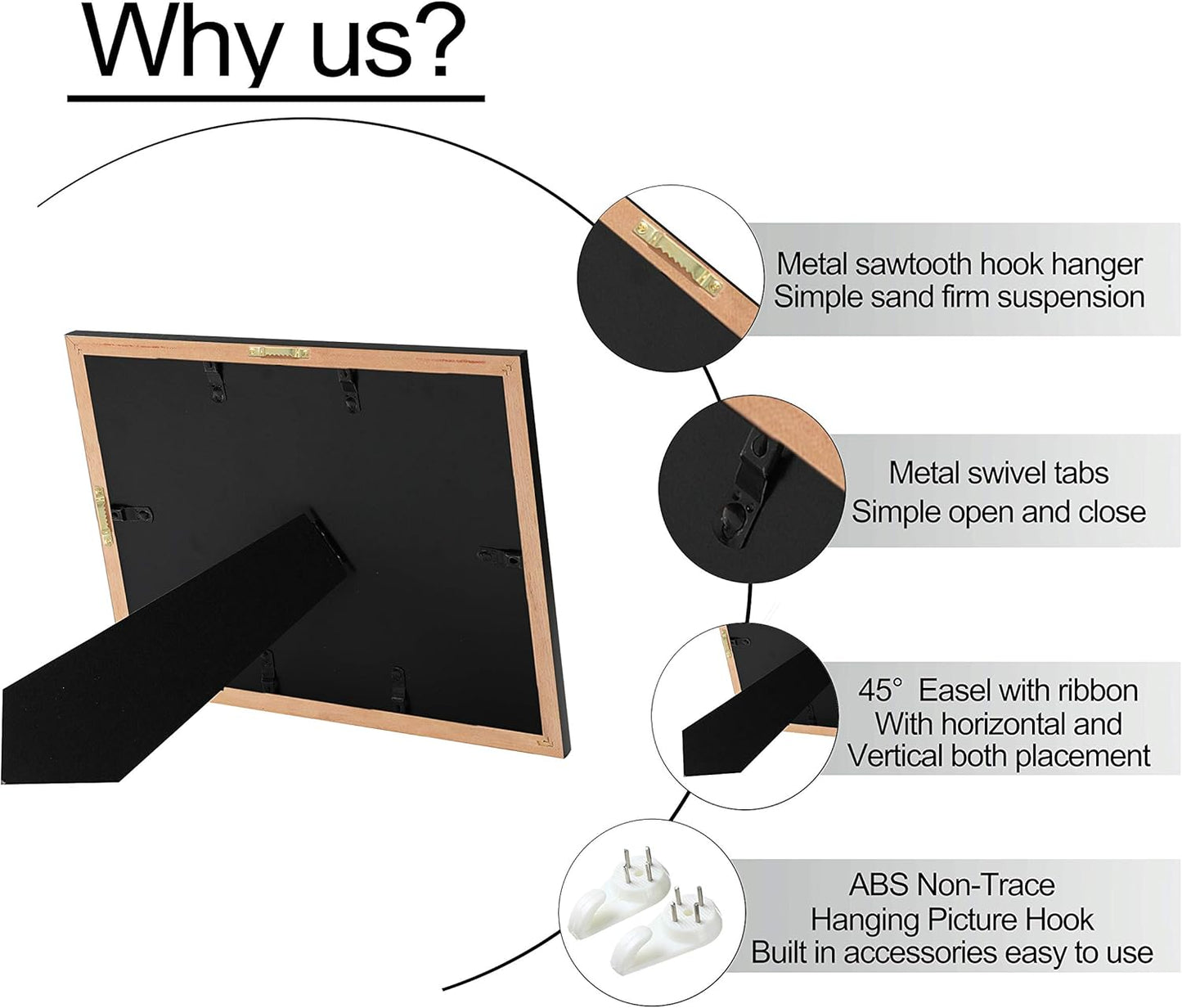 ELSKER&HOME Diploma Frame - Wide Solid Wood Frame - Black Velvet Golden Rim Mat - Semi-Tempered Glass - Includes Hanging Hardware and Desktop Easel(ONLY Display 11×14 Document/Certificate)
