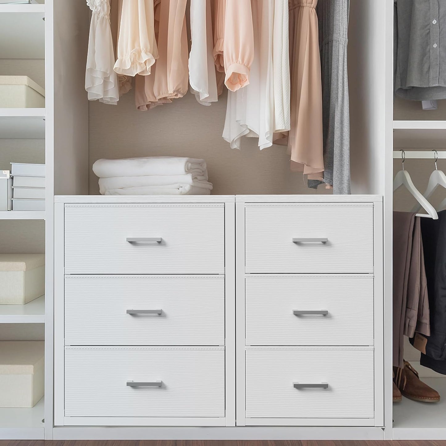 BOLUO Closet Drawers Black Fabric 3 Drawer Small Dresser for Closet Organizers and Storage Bedroom Dorm Modern