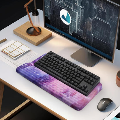 Computer Keyboard Stand Pad with Wrist Rest, Ergonomic Comfy Tilted Keyboard Stand Riser Holder Pad for Office Home (Black)