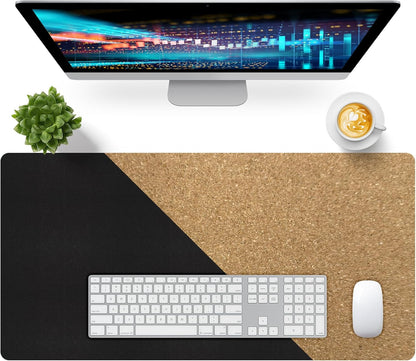 Bloss Leather Desk Pad and Keyboard Wrist Rest, Large Mouse Pad + Keyboard Pad+Mouse Wrist Support, Non-Slip Desk Mat Protector for Office, Home(31.5×15.7 Inches,Beige)