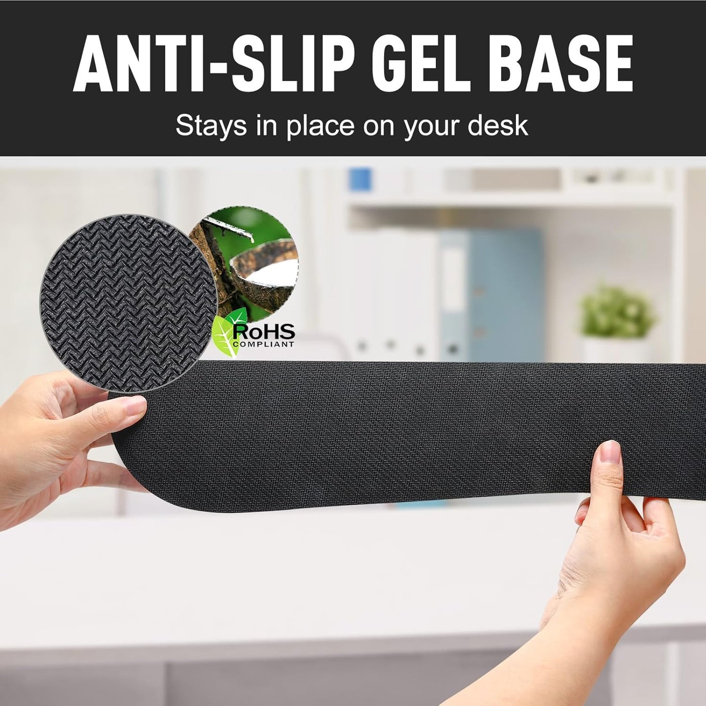 Gimars Upgrade Enlarge Silky and Superfine Fabric Gel Memory Foam Keyboard Wrist Rest Set, Ergonomic Keyboard Mouse Wrist Support for Typing Pain Relief, Comfort for Office, Gaming, Computer