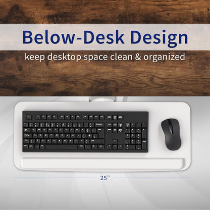 VIVO Adjustable Computer Keyboard & Mouse Platform Tray Ergonomic Under Table Desk Mount Drawer Underdesk Shelf (MOUNT-KB03B)