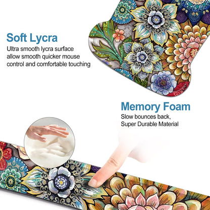 Keyboard Wrist Rest Pad Ergonomic Mouse Pad Set, ToLuLu Gel Mouse Pad Wrist Support for Computer Laptop, Mousepad Keyboard Wrist Support with Memory Foam for Easy Typing Pain Relief, Van Gogh Painting