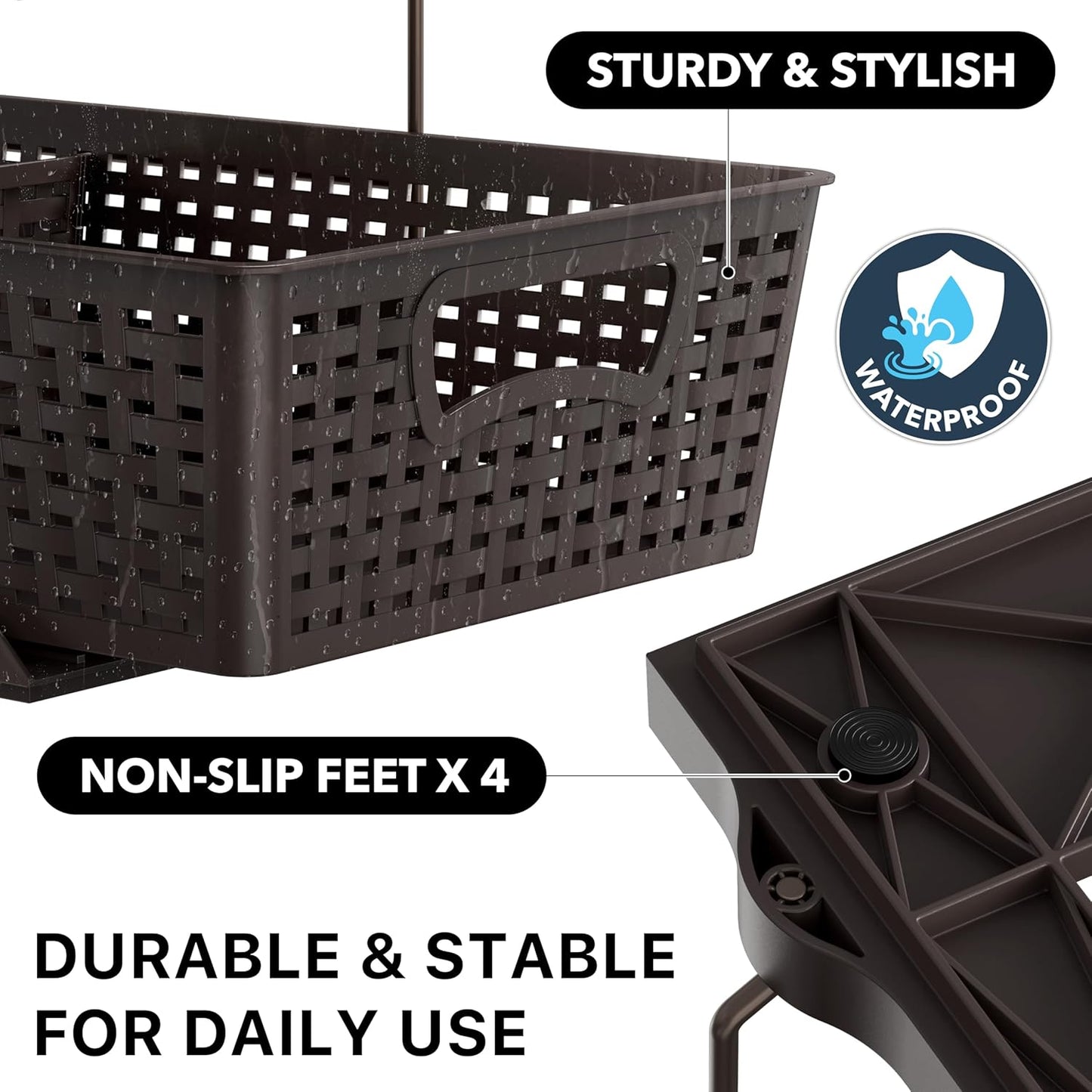 Simple Houseware 2 Tier Bathroom Organizer Tray Pull-Out Sliding Drawer, Under Sink Storage, Black