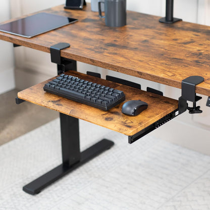 VIVO Large Clamp-on Computer Keyboard and Mouse Under Desk Slider Tray, 27 x 11 inch Pull Out Platform Drawer, White, MOUNT-KB05W