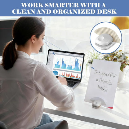 3 Pcs Paper Holder Stand for Typing – Non-Slip Desktop Document Holder with Anti-Slip Pads, Foldable Portable Copy Stand for A4 Paper, Office Reading & Writing (White, Blue, Red)