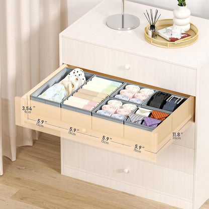 DIMJ Drawer Organizer Clothes - 20 Pack Closet Drawer Organizer Bins for Baby Clothes Storage, Fabric Dresser Organizer for Nursery Bedroom, Foldable Small Drawer Dividers for Underwear Socks
