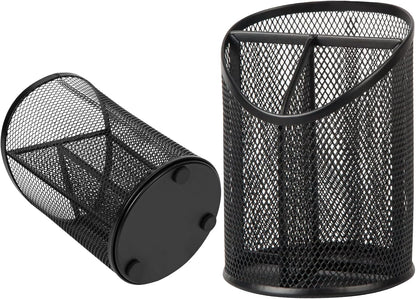 Delifox 2 Pack Pen Holder Mesh Round Pencil (White)
