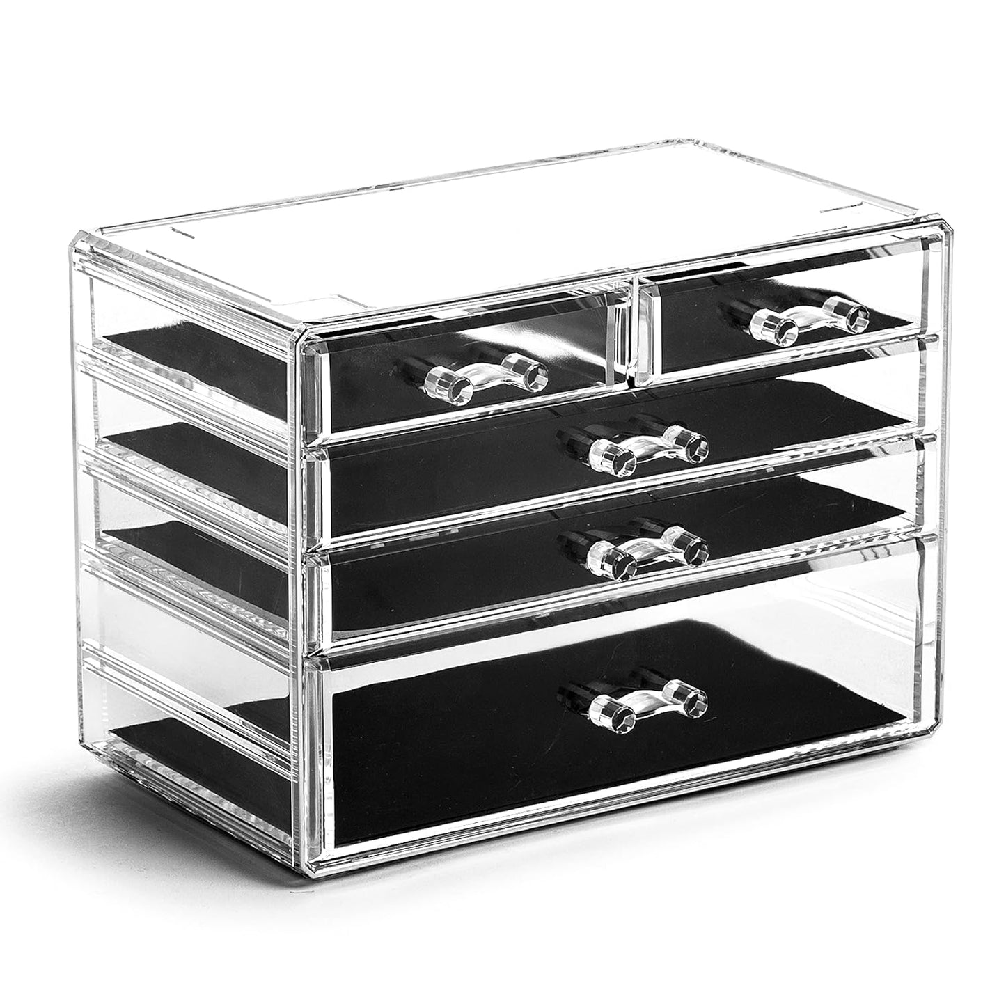 BINO THE MANHATTAN SERIES Acrylic Makeup Drawer Organizer- 3 Drawer Small | Clear Beauty Organizers and Storage| Cosmetic & Makeup Drawer| Home Organization| Jewelry & Vanity Accessories Drawer