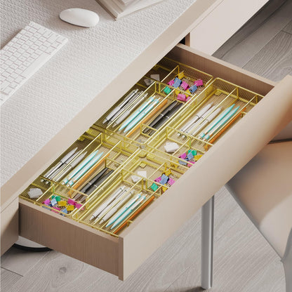 Desk Drawer Organizer Tray, Office Drawer Organizer, Workspace Organizers, Suitable for Tools, Pencils, Office Supplies Storage (Black)