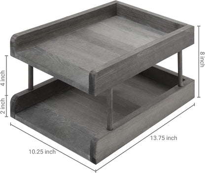 MyGift 2-Tier Premium Clear Acrylic Desk Letter Tray Organizer, A4 Size 2 Tier Document Organizer Desktop File Paper Holder Rack for Home and Office