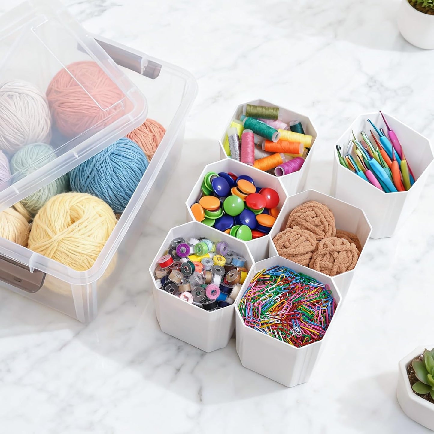 Citylife 17 QT Plastic Storage Bins Clear Storage Box with Lids Multipurpose Stackable Storage Containers for Organizing Tool, Craft, Crayon