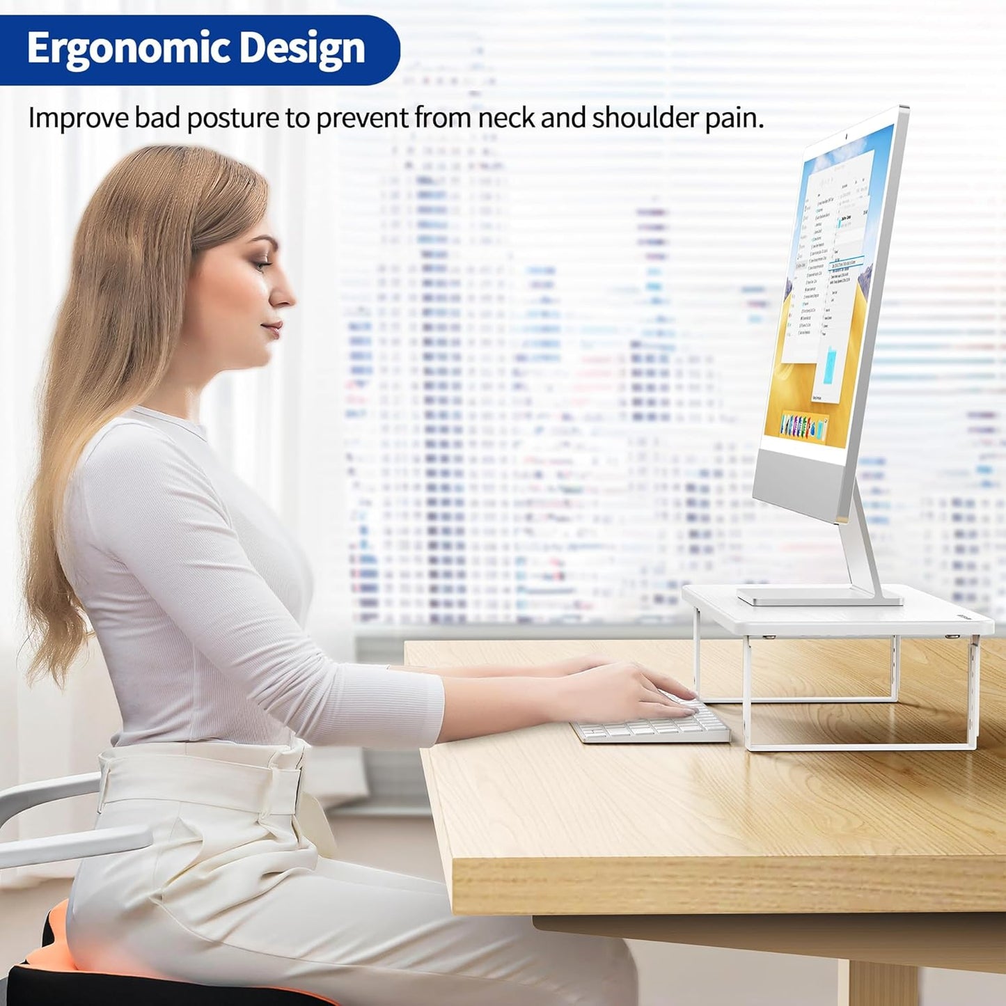 BESIGN MS01 Monitor Stand Riser, Height Adjustable Laptop Stand, Computer Monitor Stand for Monitor, Computer,Laptop,Printer (Black)