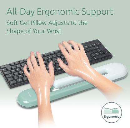 Kensington Duo Gel Loop Wrist Rest for Keyboard, Wrist Pad for Full Size Keyboard, Ergonomic Wrist Pad, Non-Skid Computer Pad with Wrist Support, Pink K62679WW, 17.7" x 3.7"x 0.9”