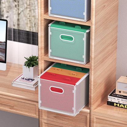 samstar Hanging File Organizer, Mesh File Folder Organizer File Crate File Cabinet Inserts Storage Box, Letter Size