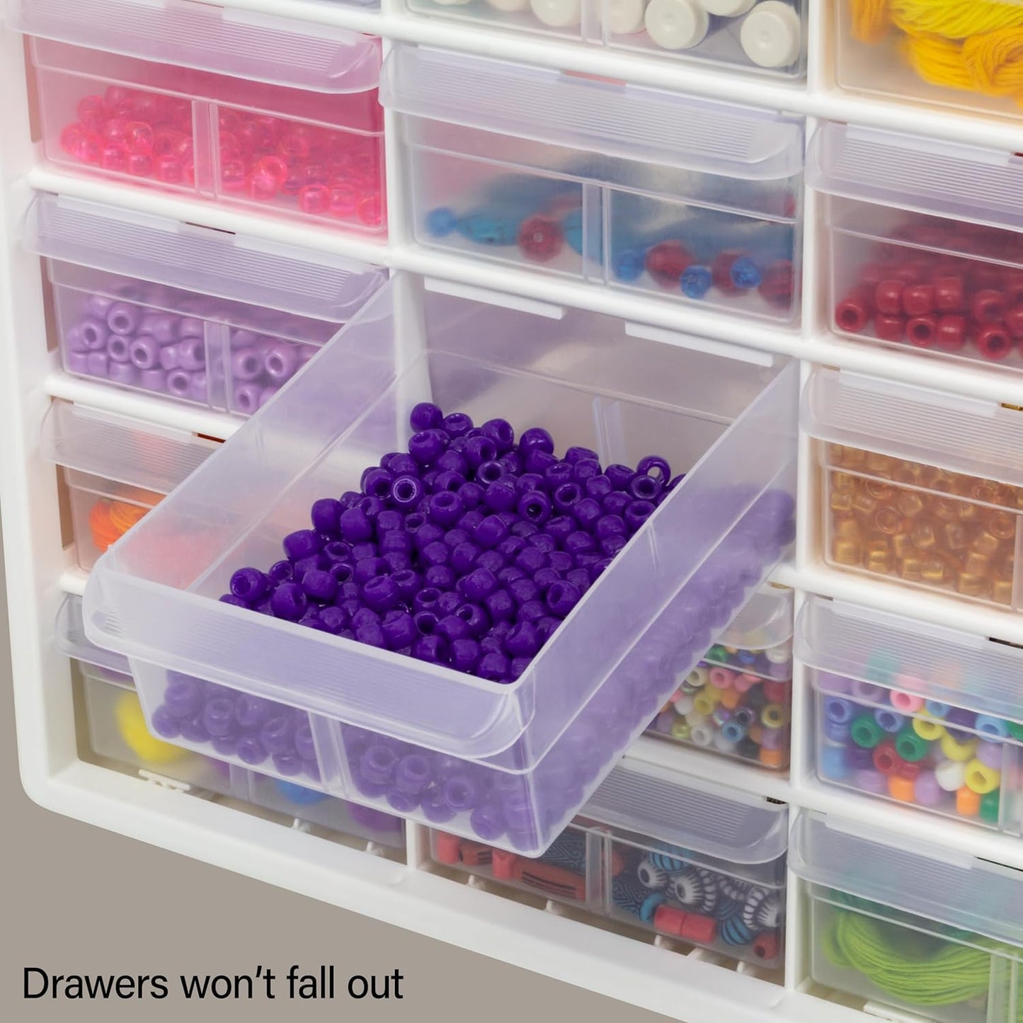 Akro-Mils 24-Drawer Plastic Drawer Storage Cabinet for Garage Organization, Bead Organizer, Building Bricks Storage, Teacher Toolbox, Makeup Organizer, 20" W x 6" D x 16" H, 10124 Black