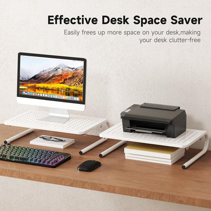 suptek Monitor Stand Riser for Computer,Laptop,Printer, Notebook and All Flat Screen Display with Vented Metal Platform and 4 Inches Height Underneath Storage (MST004)