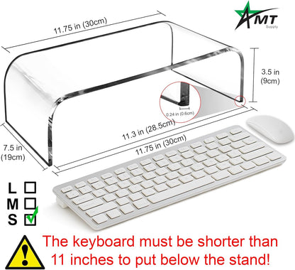 AMT Premium Acrylic Monitor Stand, Clear, Monitor Riser for Laptop/PC/Multimedia Monitor/Printer Stand for Home Office (Small - 2 Pack)