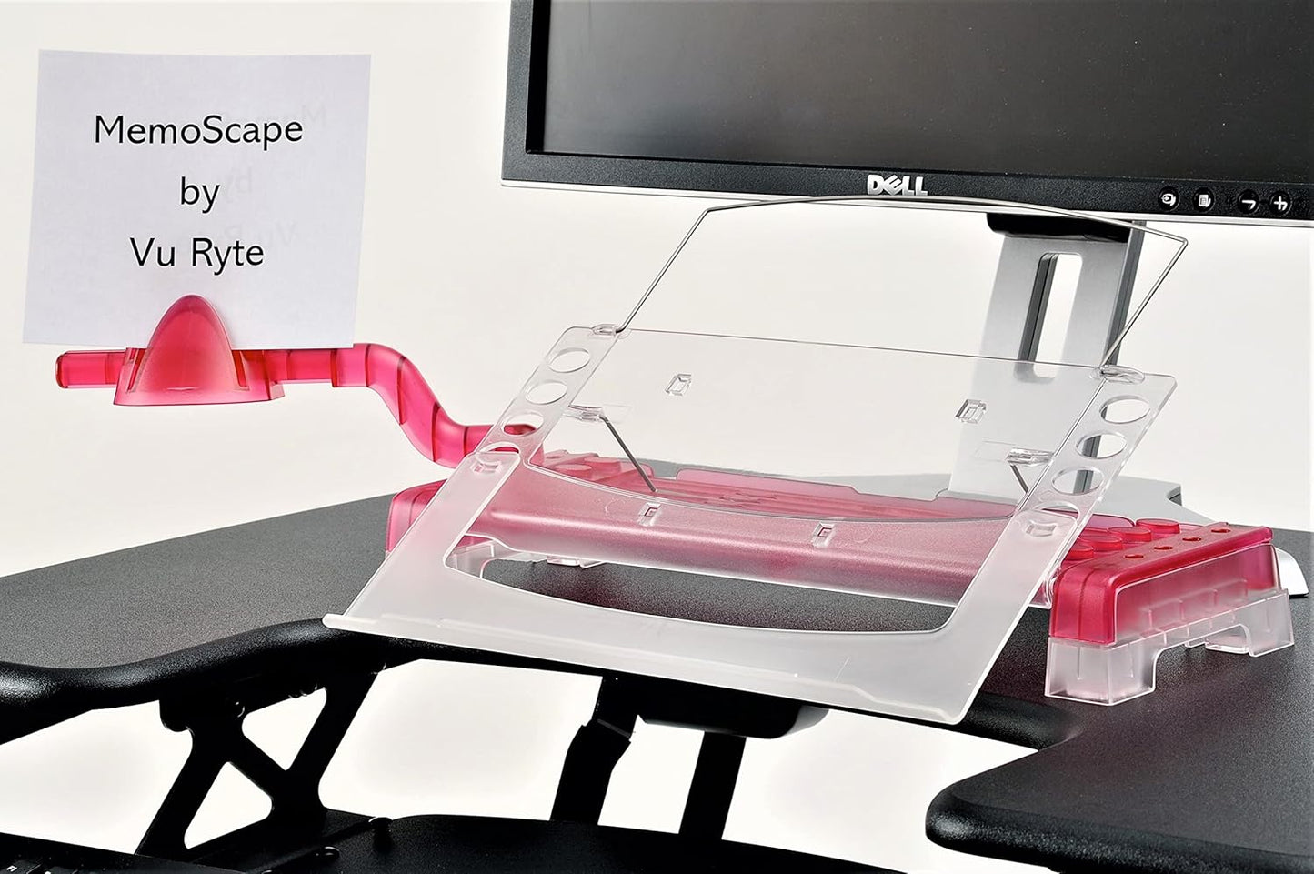 MemoScape Adjustable in-Line Document Holder for Typing | Reduces Neck Strain, Improves Focus, Boosts Desk Organization, and Workflow | Paper Holder Stand for Desk and Home Office - Black (VUR 2060)